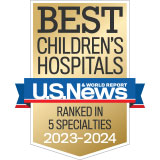 Badge from U.S. News & World Report recognizing Best Children's Hospitals